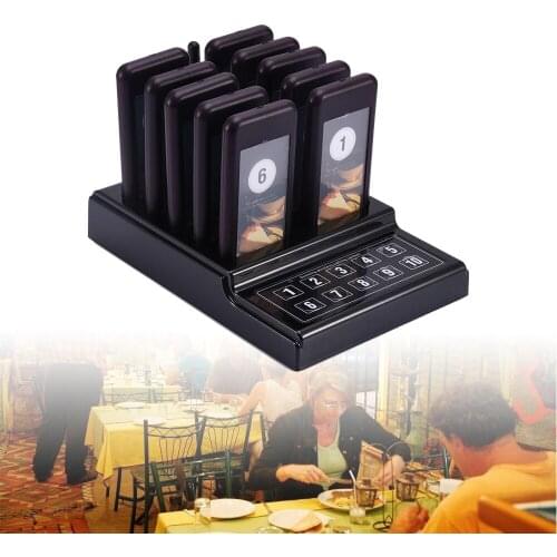 Wireless Calling Pagers System Restaurant Paging Queue System 10 Buzzers Receivers Pager for Restaurants Food Church restaurante