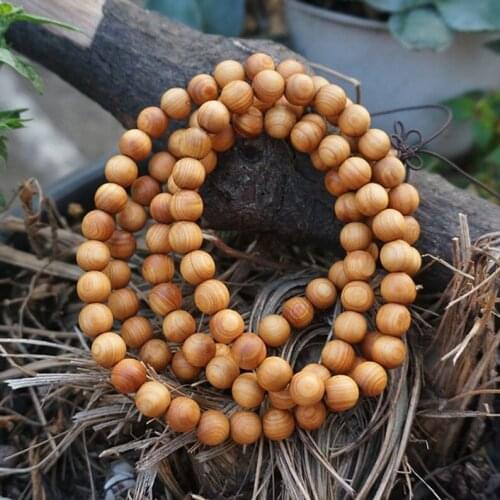 6mm / 8mm / 10mm / 12mm Natural Aromatic Sandalwood Thuja Sutchuenensis Beads 108 Mala Beads Buddhism Prayer Loose Mala Beads