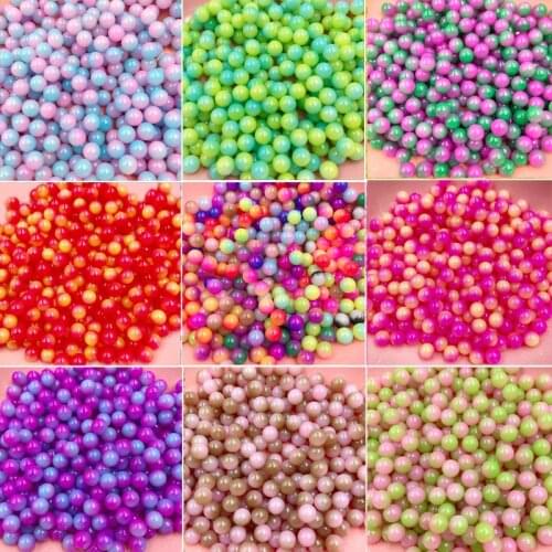 20g Mixed Gradient Pearls Without Holes Resin Accessories Jewelry Slime Fillings Mermaid Beads For Nail Art Phone Decoration 5mm
