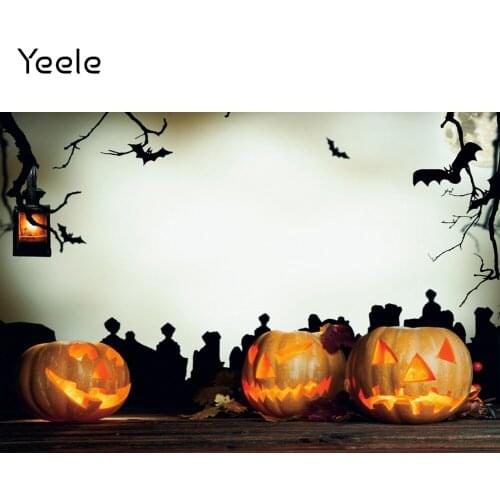 Yeele Halloween Pumpkin Lantern Bat Photocall Photography Backdrop Photographic Decoration Backgrounds For Photo Studio