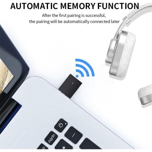 Kebidumei Mini Wireless Usb Bluetooth 5.0 Adapter Transmitter Bt5.0 Dongle Audio Adapter for Computer Pc Laptop Music Receiver