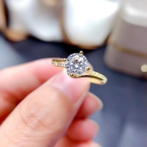 High Quality Moissanite Diamond Classic Ring S925 Sterling Silver Fine Fashion Wedding Jewelry For Women Free Shipping MeibaPJFS