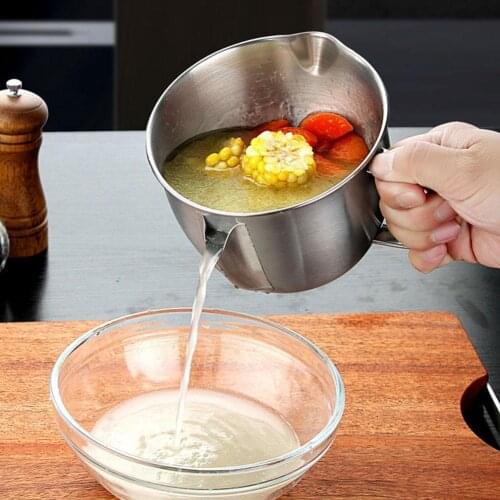 New Multifunction Steel Gravy Oil Soup Fat Separator Strainer Bowl Oiler Hotel Tool Home Grease Cooking Filter Kitchen L5B9