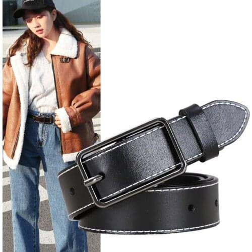 Fashion Womens Belt Woman Cowskin Waistband 100% Genuine Leather Belts for Women Punk Pin Buckles Belt Female High Quality
