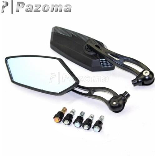 Motorbike Carbon Adjustable Side Rearview Mirrors 8mm 10mm Universal for Scooter Cruiser Chopper Street Bike