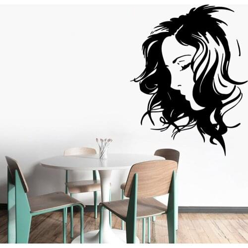 Cartoon Beauty Salon Wall Stickers Personalized Creative For Bedroom Decoration Vinyl Decals