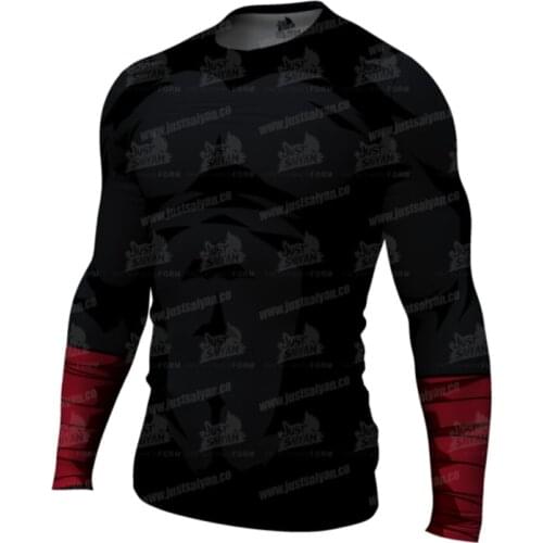 2021 New Summer New Mens 3D Compression Shirt Bodybuilding Long Sleeve Anime Print T-Shirt Cosplay Sweatshirt Warm Fitness Tops