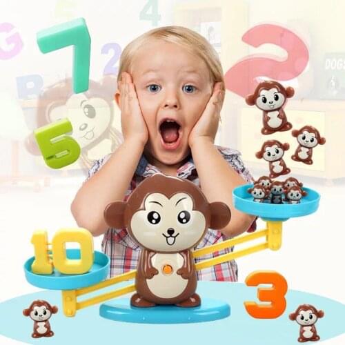 Monkey Mathematical Balance Toy Early Childhood Education Tools Digital Addition Counting Teaching for Children Table Game