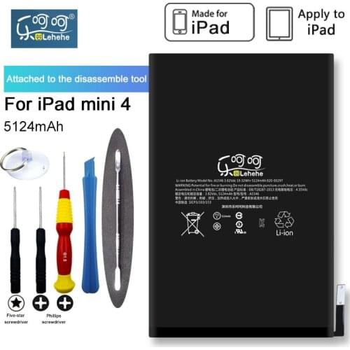 Original LEHEHE Battery For iPad mini 1 2 3 4 A1550 A1538 3.82V 5124mAh iPad mini Tablet Replacement Bateria with Tools Gift