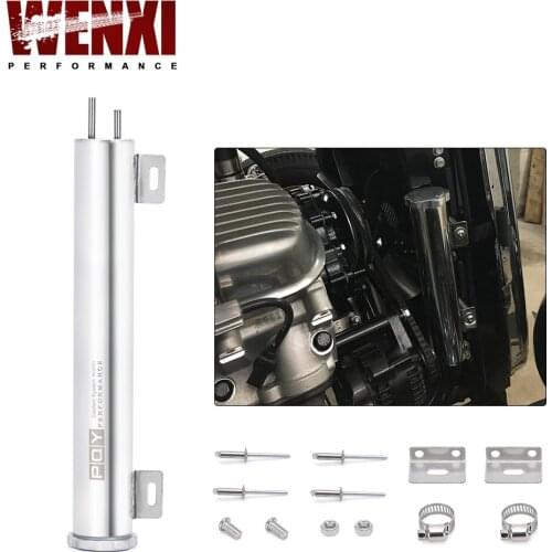 2"x13" Stainless Steel Radiator Overflow Tank Bottle Catch Can Car Modification Radiator Cooling Accessories WX-COT01