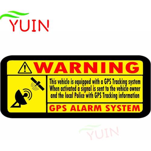 Personalized Car Sticker WARNING GPS ALARM SYSTEM Decals Fashion Motorcycle Auto Parts Bumper Decoration Waterproof Decal 14*6cm