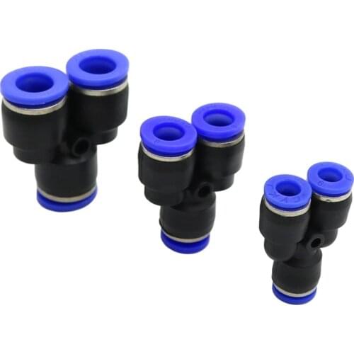 6mm, 8mm, 10mm Y connector for Low Pressure Mist Cooling Nozzle Agriculture Garden Quick Coupling 5 Pcs