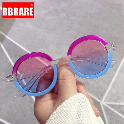 RBRARE New Fashion Round Frame Children Sunglasses for Boys and Girls Jelly Color Personality Cute Kids Sunglasses Gafas De Sol