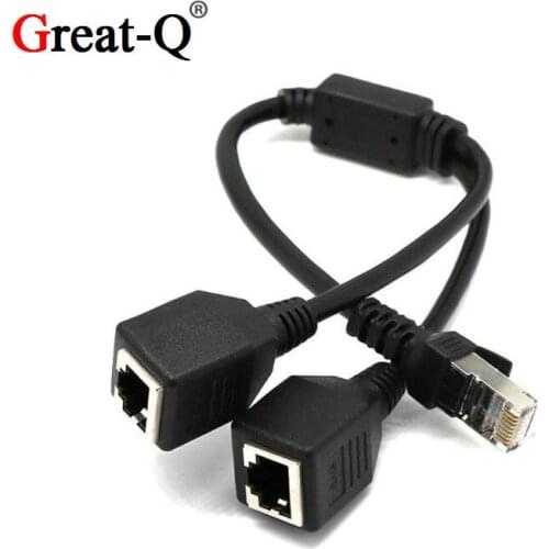RJ45 1 to 2 LAN Ethernet Network Plug Splitter Extender Adapter Connector Cable Extension Cables for Switch ADSL Router