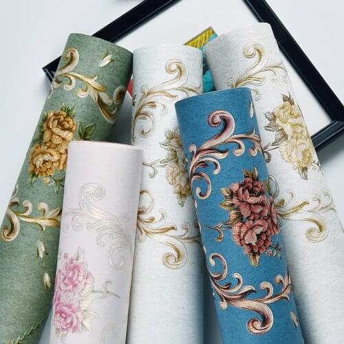 Beibehang 53X300cm Pressed European Damascus Wallpaper Self-adhesive wallpaper for wall paper living room bedroom Wall Sticker