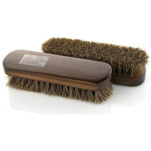 1Pcs Horse Hair Shoe Brush Full Horse Hair, Oil Polish Tool, Scrub Suede Fur, Clear Leather Shoes Ash Smooth Polishing