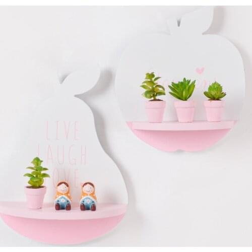 Nordic Fruit Shape Wooden Wall Shelf Organizer Wall Hanging Bookshelf Decor for Child Baby Room Decoration Shelves Storage
