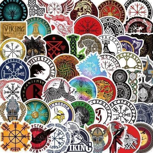 10/50/100Pcs Viking Pirates Mysterious Totem Symbol Rune Style Stickers for Mobile Phone Laptop Luggage Skateboard Stickers