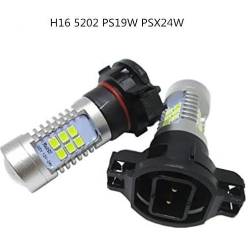 Super Bright 60W H16 PS19W 5202 PSX24W LED Fog Lights Bulbs with Projector 6000K White DRL Daytime Driving Lamps Replacement