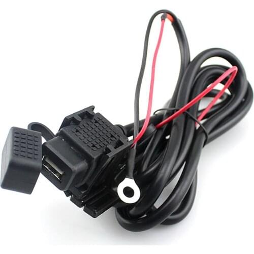 MOJOYCE Universal Motorcycle Motorbike 2.1A USB Charger Power Socket Adapter with Inline Fuse for Mobile Phone Tablet GPS New