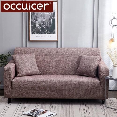 Cross Strip Pattern Universal Stretch Sofa Covers Sectional Furniture Protector Living Room Couch Slipcover Elastic 1/2/3/4 Seat