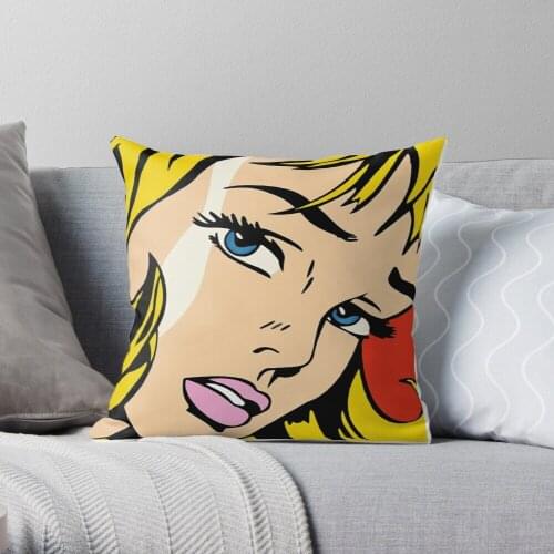 A Vectorised And Reworked Pop Art Of Roy Lichtenstein Throw Pillow Cushion Cover Polyester Throw Pillows Case On Sofa Home Decor