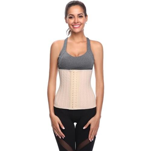 Fiber Win 25 Steel Bone Corset Top Colombian Slimming Latex Sheath Waist Trainer Body Shaper Postpartum Repair Belt