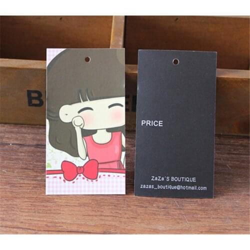 Paper Hangtag Supplier Custom Brand Logo Garment White Cardboard Hang Tag with String and Safety Pin