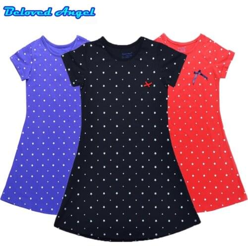 1-13 Years Summer New Short Sleeve Kids Girls Clothes Cotton Casual Dresses Kids Clothing Baby Vestidos Toddler Beach Dresses