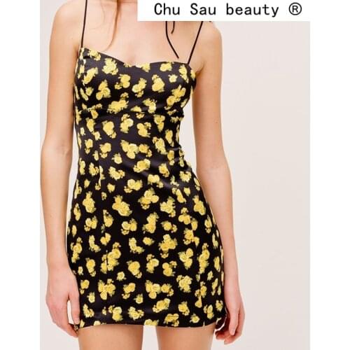 2021 New Fashion Women Summer Floral Print Mini Sling Dress Ladies Holiday Style Sexy Backless Dresses Female Vestidos