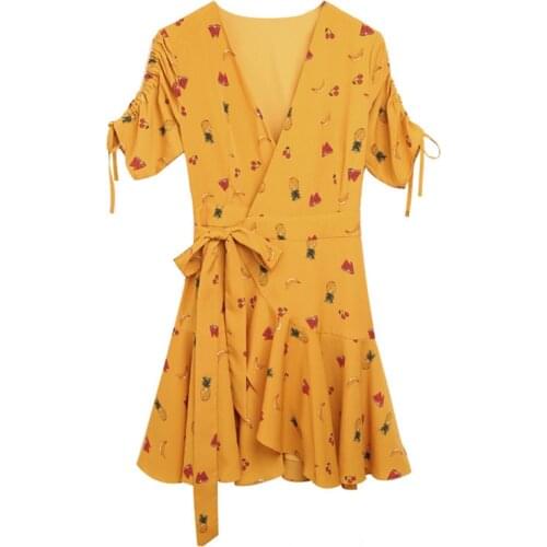 Summer Vintage Dress Elegant V Neck Sexy Dress Boho Beach Female Casual Loose Floral Print Dresses For Women Clothes Pluse Size