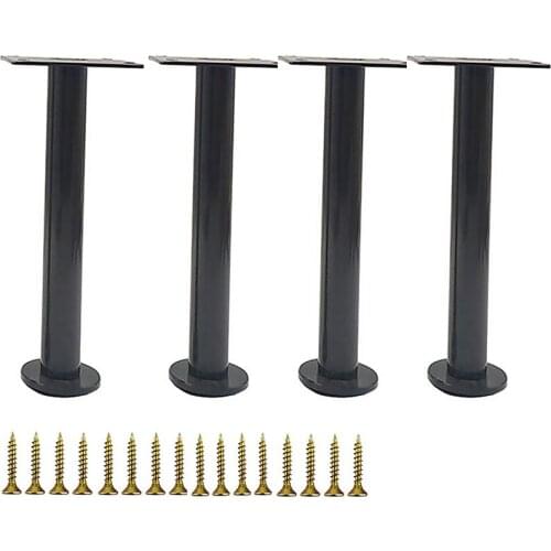 1/4PCS Modern Style Sofa Legs Furniture Metal Adjustable Replacement Black For Cabinet TVStand Coffe Table With Screws 130-300mm