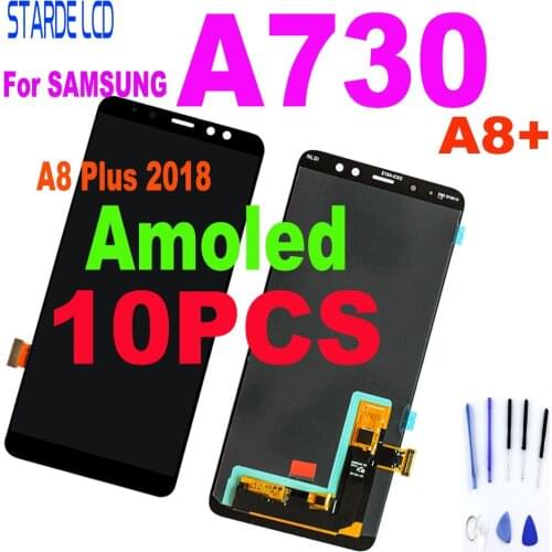 10PCS Amoled LCD Screen For SAMSUNG Galaxy A8 Plus 2018 A730 A8+ 2018 A730F LCD Display Touch Digitizer Replacement For A730 LCD