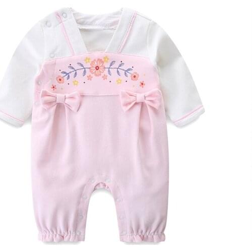 2021 Spring Newborn Baby Girl Clothes Long Sleeve Embroidery Princess Jumpsuit Autumn Infant Girls Rompers