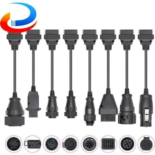 8pcs OBD2 OBDII Car Truck Diagnostic Cables For Scania OBD2 16Pin Male Connector Work TCS Multidiag Pro Cable