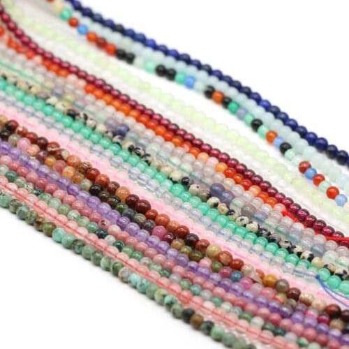 Natural Stone Beads Various Colors Natural Agats Beads For Women Jewelry Making Bracelet Necklace Size 2 3 4mm
