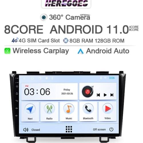 Carplay 2Din Android 10 Car Radio For Honda CR-V 3 RE CRV 2007 - 2012 6G+128Gb Car Multimedia Player 4G LTE GPS Stereo Head Unit