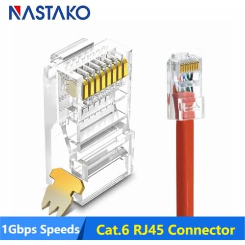 Cat6 RJ45 Connector Cat6 Modular Plugs 8P8C Cat6 Network Ethernet UTP Cable RJ45 Crystal Plug Jack wholesale