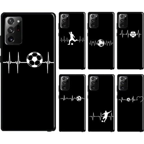 Soccer Heartbeat Case For Samsung Galaxy S10 Plus S8 S9 S20 FE Note10 Plus Note9 Note20 S21 Ultra Cover Bag
