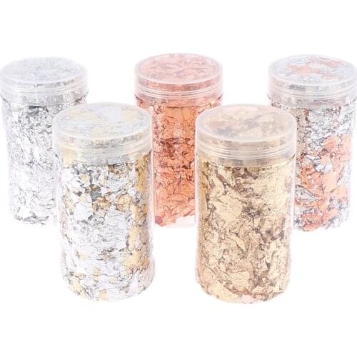 Decorative Gold Leaf Flakes 2/3/5/6g Gold Silver Confetti DIY Nail Art Paiting Materials Decorating Foil Paper Party Supplies