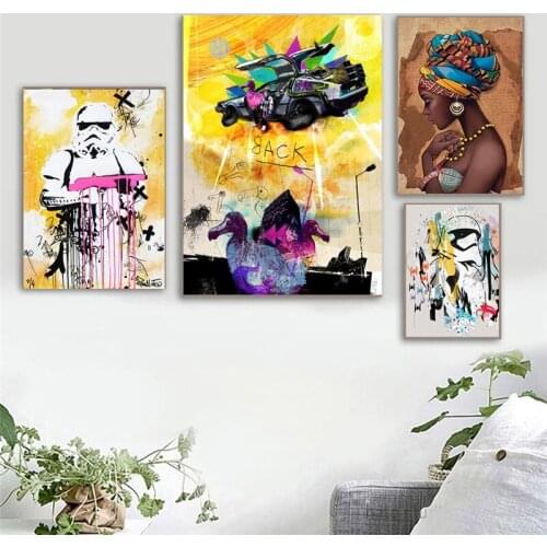 Star Wars Stormtroopers Movie Poster Disney Abstract Graffiti Colorful Street Art Canvas Painting Prints Picture Home Room Decor