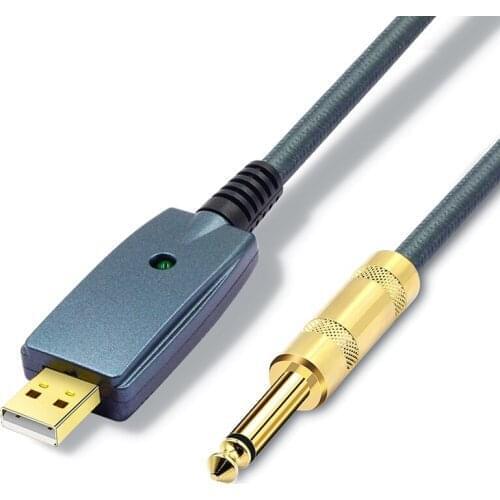 Hot AD-USB to Guitar Cable Interface Male to 6.35mm Jack Electric Guitar Accessories Audio Connector Cord Adapter