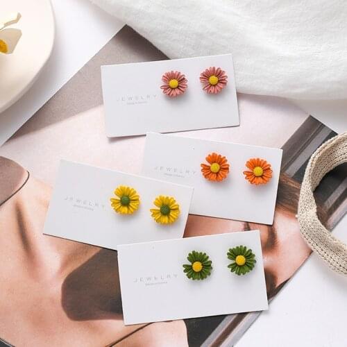 Needle Daisy Ear Stud Simple Earrings For Girl Ear Accessories Cute Individuality Temperament Drop Pendientes Eardrop