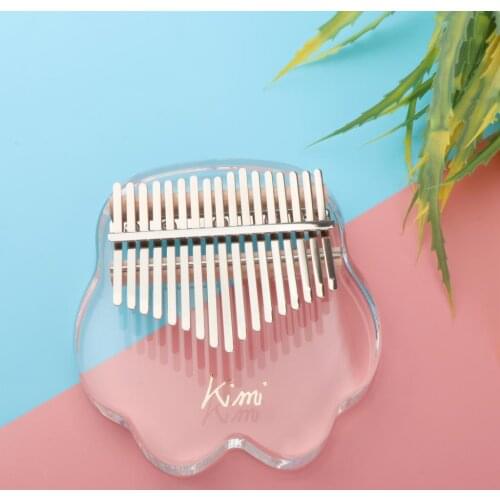 KIMI Professional Portable Kalimba 17 Key Thumb Piano Crystal Clear W/ Case