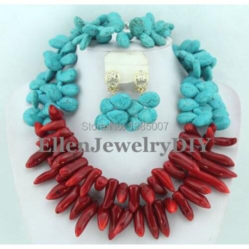 African hot Jewelry Set Nigerian African Wedding Beads Jewelry Set hot Beads Necklace Set W7303