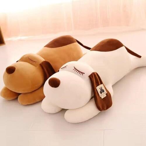 Cartoon White Brown Poodle Dog Doll Dog-Shaped Plush Toy Super Soft Plush Doll Pillow Children New Year Gift Home Decoration