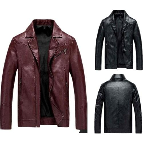 Men Leather Outerwear Men Leather Jacket Men PU Leather Coat Jaqueta De Couro Masculina Coats Men
