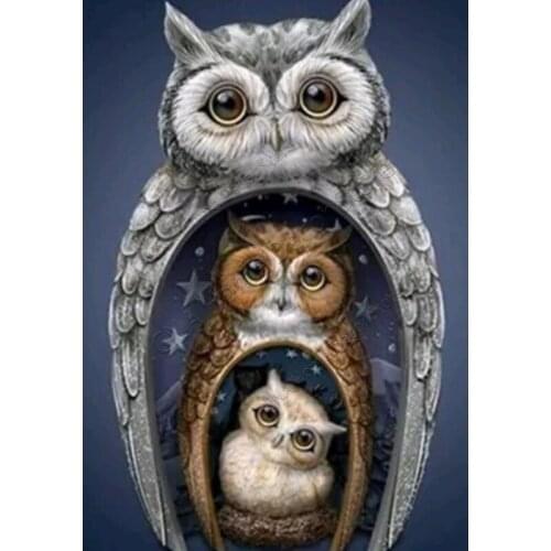 RA0539 ull Square Diamond 5D DIY Diamond Painting "Animal many Owl" Embroidery Cross Stitch Mosaic Home Decor