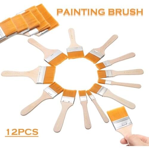 12Pcs Wooden Oil Painting Brush Artist Acrylic Panit Art Supply Set Top Painting Tools