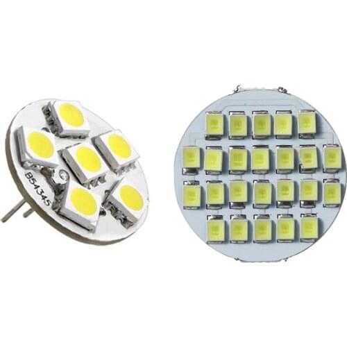 NEW-G4 24 SMD LED Spot Light Bulb Lamp DC 12V 90 Lm 1.5W Cool White 6500-7500K & 6 SMD LED Lamp Bulb Warm White